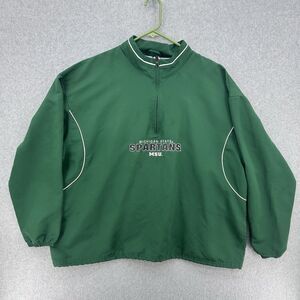 Michigan State Spartans Vintage Windbreaker Jacket Green Mens Size XXL 90s